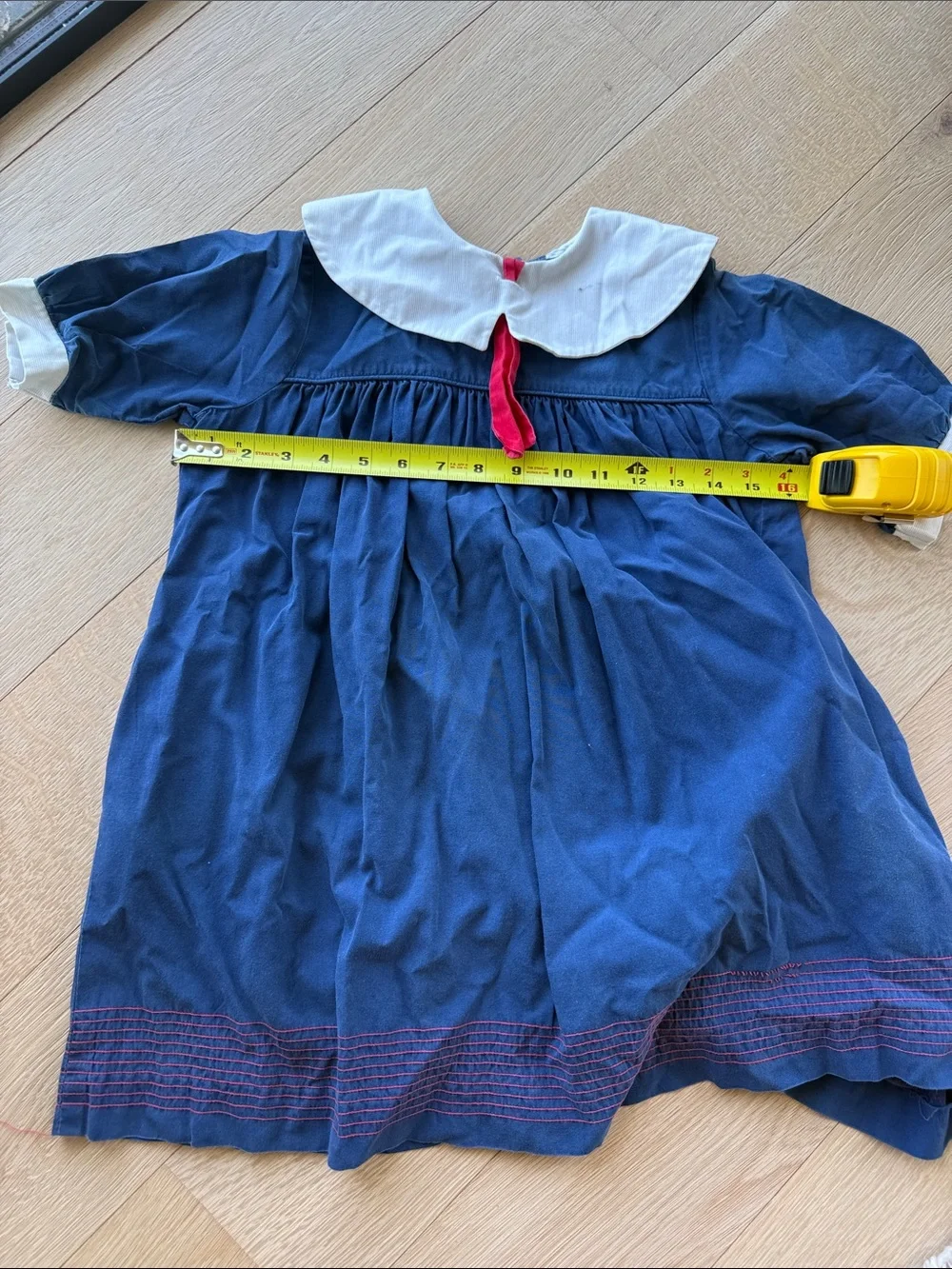 Vintage hand made Navy Sailor-Style Kids Dress with Red Necktie ❤️💙⚓️